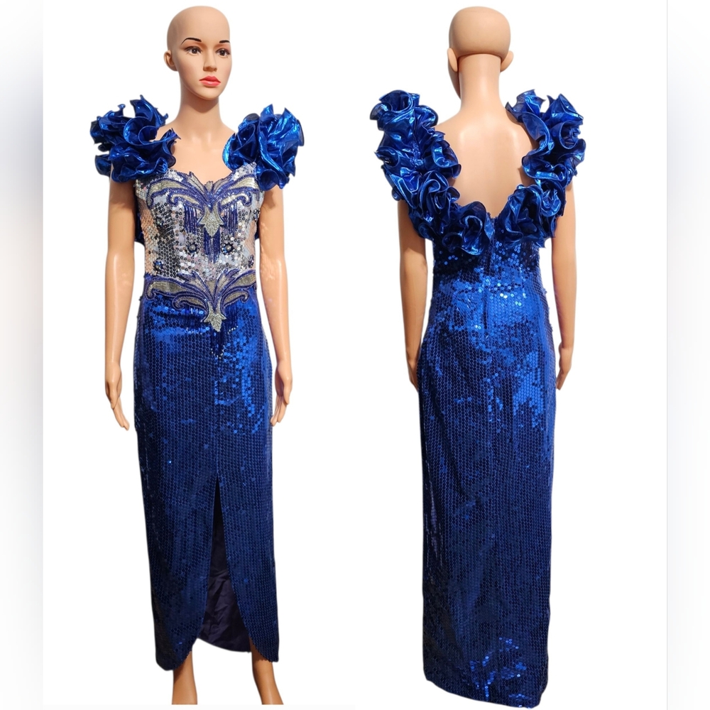 Vintage Alyce Designs Sequin Evening Gown Sz 8